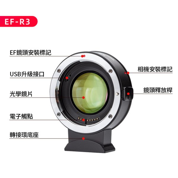 Viltrox唯卓仕 EF-R3 PRO 自動對焦轉接環 0.71x減焦增光 固定拉緊鏡頭設計